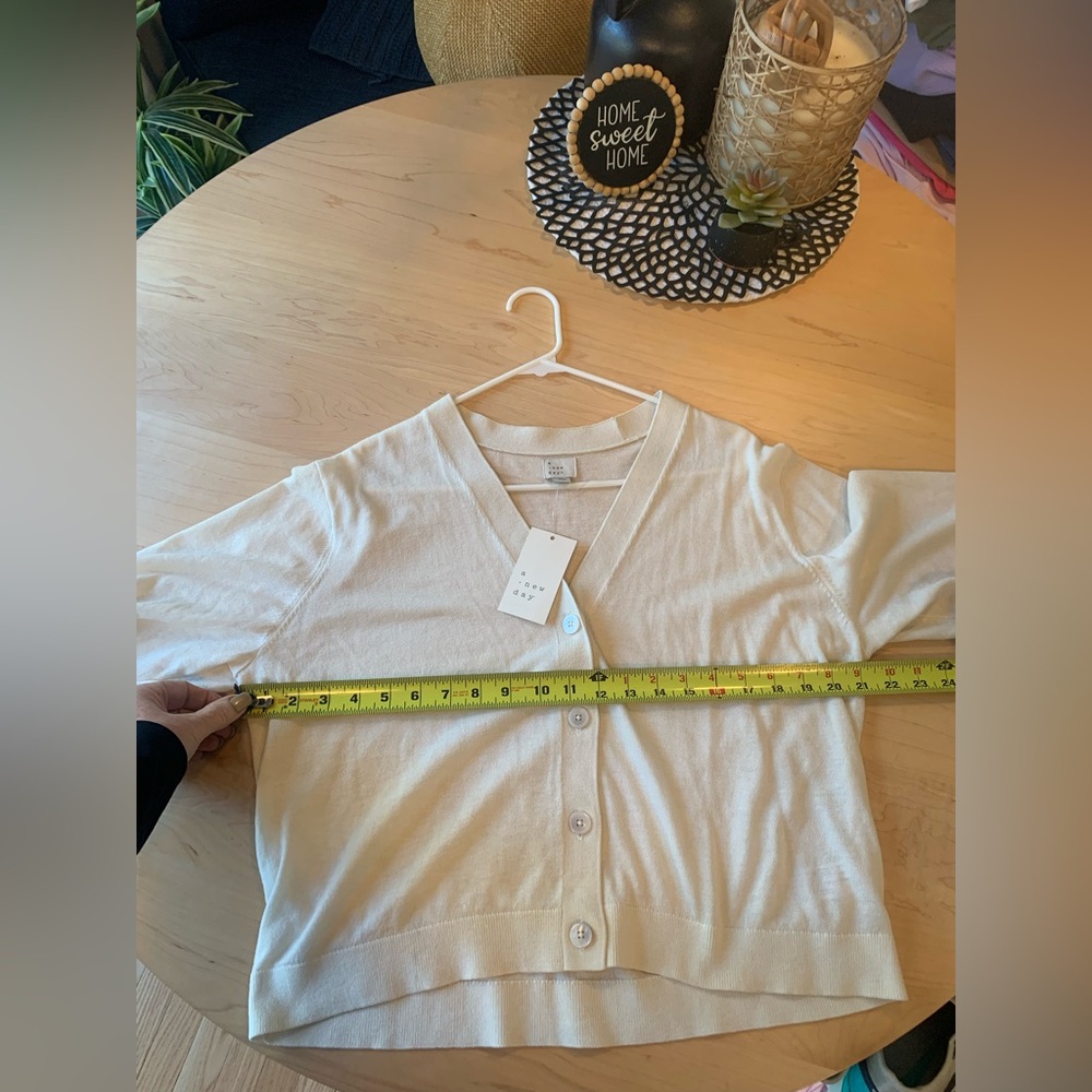 NWT A new day lightweight cream cardigan size Large - Picture 5 of 5